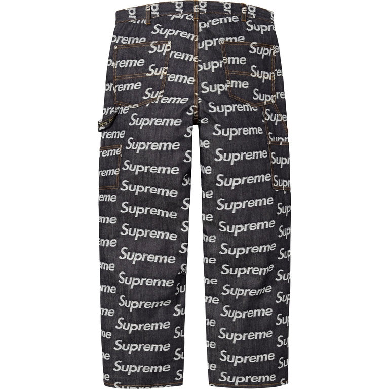 Supreme Jacquard Logos Double Knee Denim Painter Jean Indigo