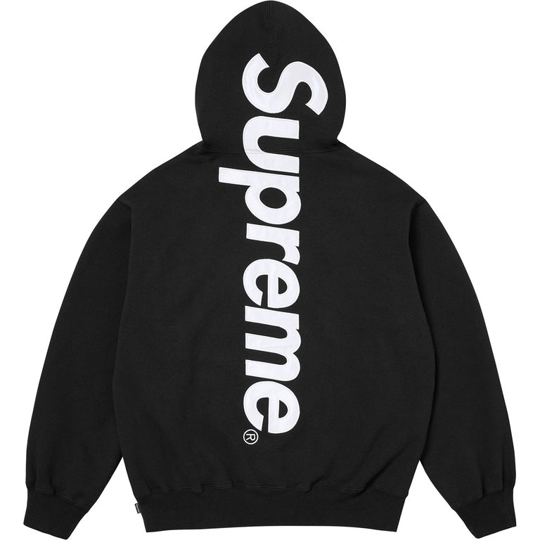 Supreme Satin Applique Hooded Sweatshirt (25FW) Black