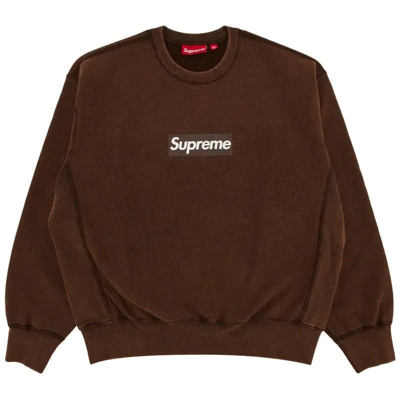 Supreme Washed Box Logo Crewneck Brown (SS25)