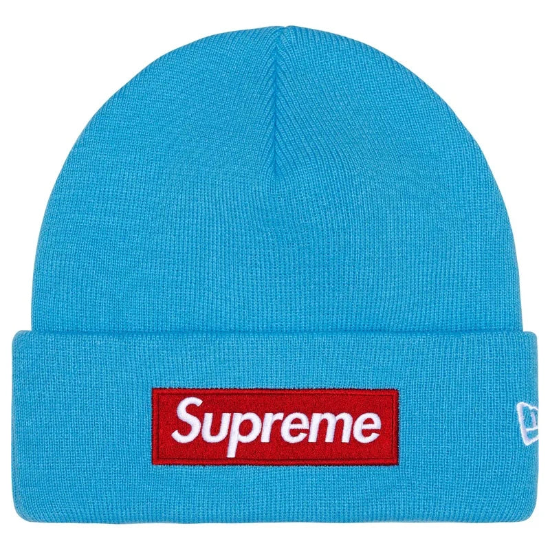 Supreme x New Era Box Logo Beanie (25FW) Cyan