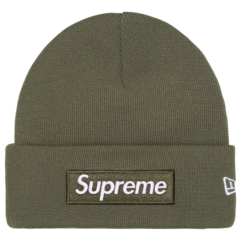 Supreme x New Era Box Logo Beanie (25FW) Light Olive