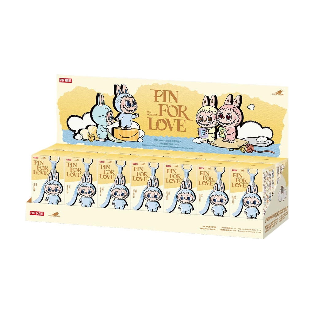 POP MART LABUBU The Monster Pin for Love — blind box (A–M) vinyl plush pendant charm
