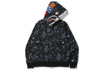 Bape Space camo double shark hoodie