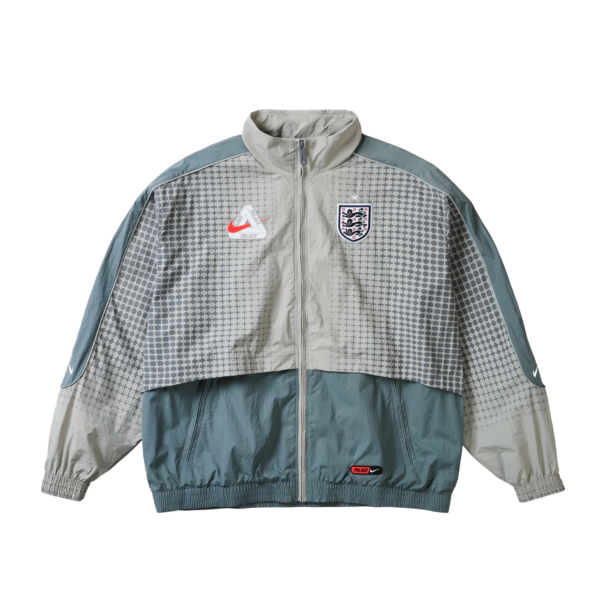 PALACE NIKE ENGLAND SOLO SWOOSH TRACK JACKET PEWTER GREY / COOL GREY by prosper - prosper