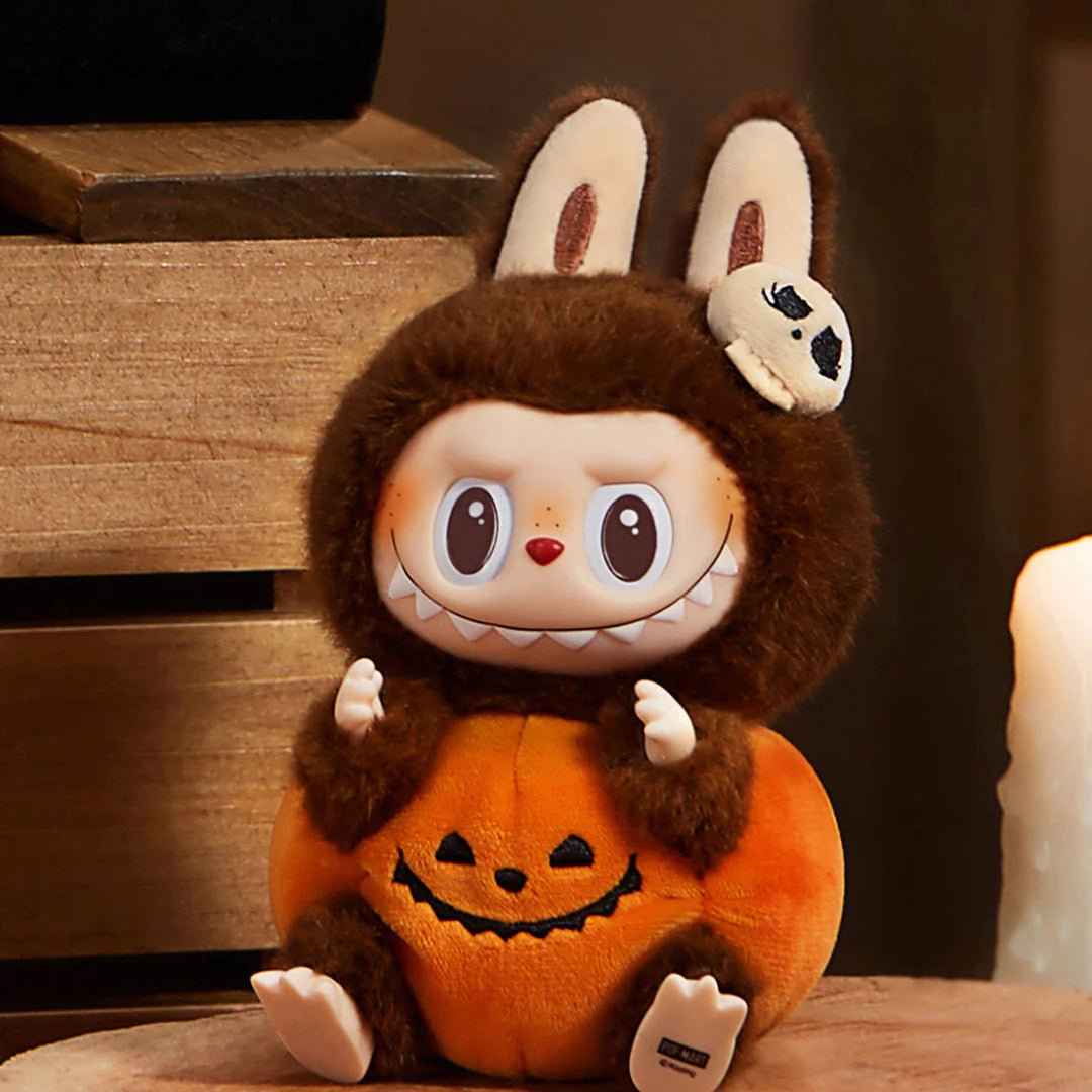 Pop Mart Labubu Happy Halloween Party Series-Sitting Pumpkin Vinyl Plush Pendant Collectable by Prosper Boutique - prosper