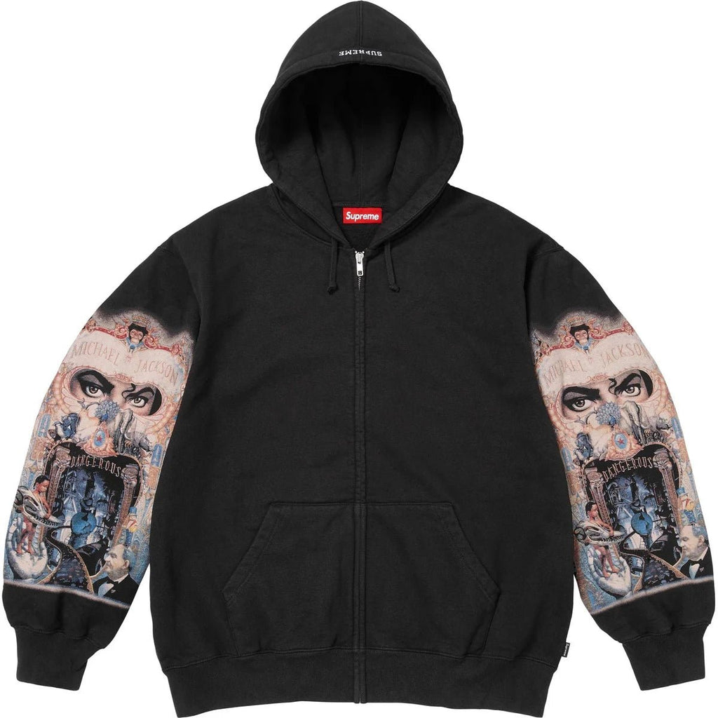 Supreme Michael Jackson Dangerous Zip Up Hooded Sweatshirt Black by Prosper Boutique NZ - prosper