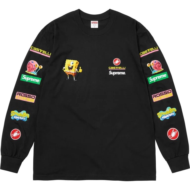 Supreme x SpongeBob Castelli Racing L/S Tee Black T-Shirt by Prosper Boutique NZ - prosper