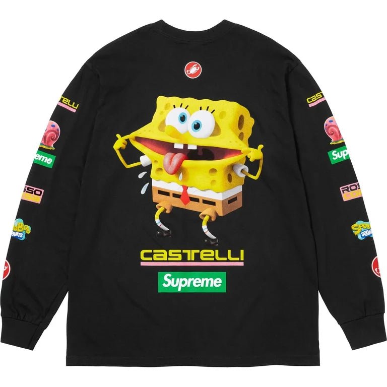 Supreme x SpongeBob Castelli Racing L/S Tee Black T-Shirt by Prosper Boutique NZ - prosper