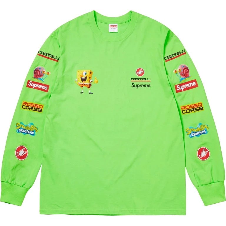 Supreme x SpongeBob Castelli Racing L/S Tee Lime T-Shirt by Prosper Boutique NZ - prosper