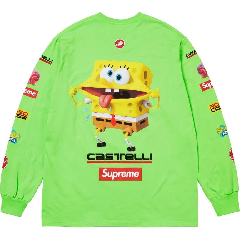 Supreme x SpongeBob Castelli Racing L/S Tee Lime T-Shirt by Prosper Boutique NZ - prosper
