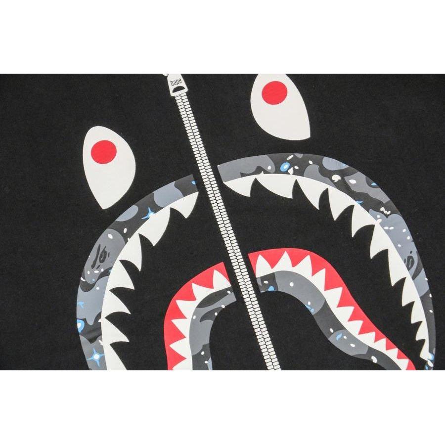 BAPE Space Camo Front Shark Tee Black