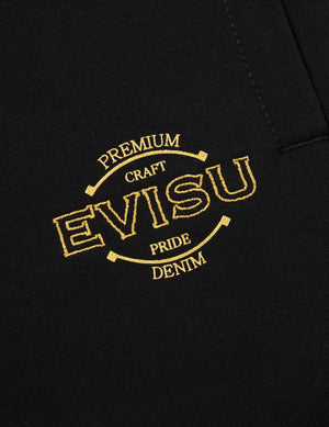 EVISU 2-LAYER HAND-BRUSHED DAICOCK FOIL PRINT SWEATPANTS