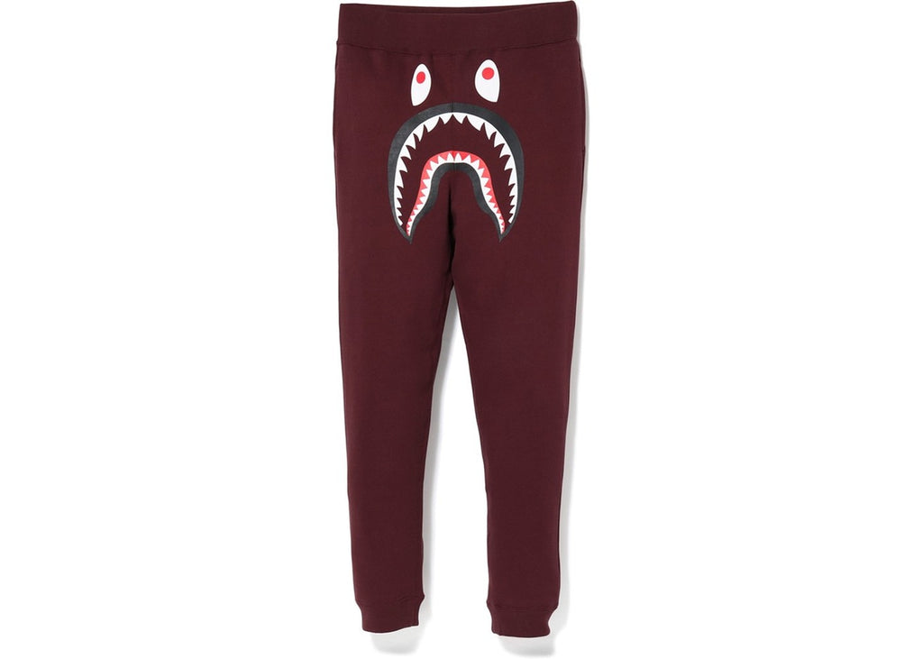 BAPE Shark Slim Sweat Pants Burgundy/Green