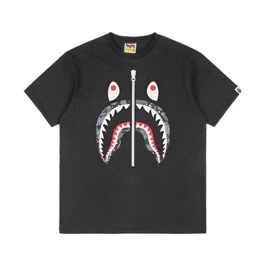 BAPE Space Camo Front Shark Tee Black