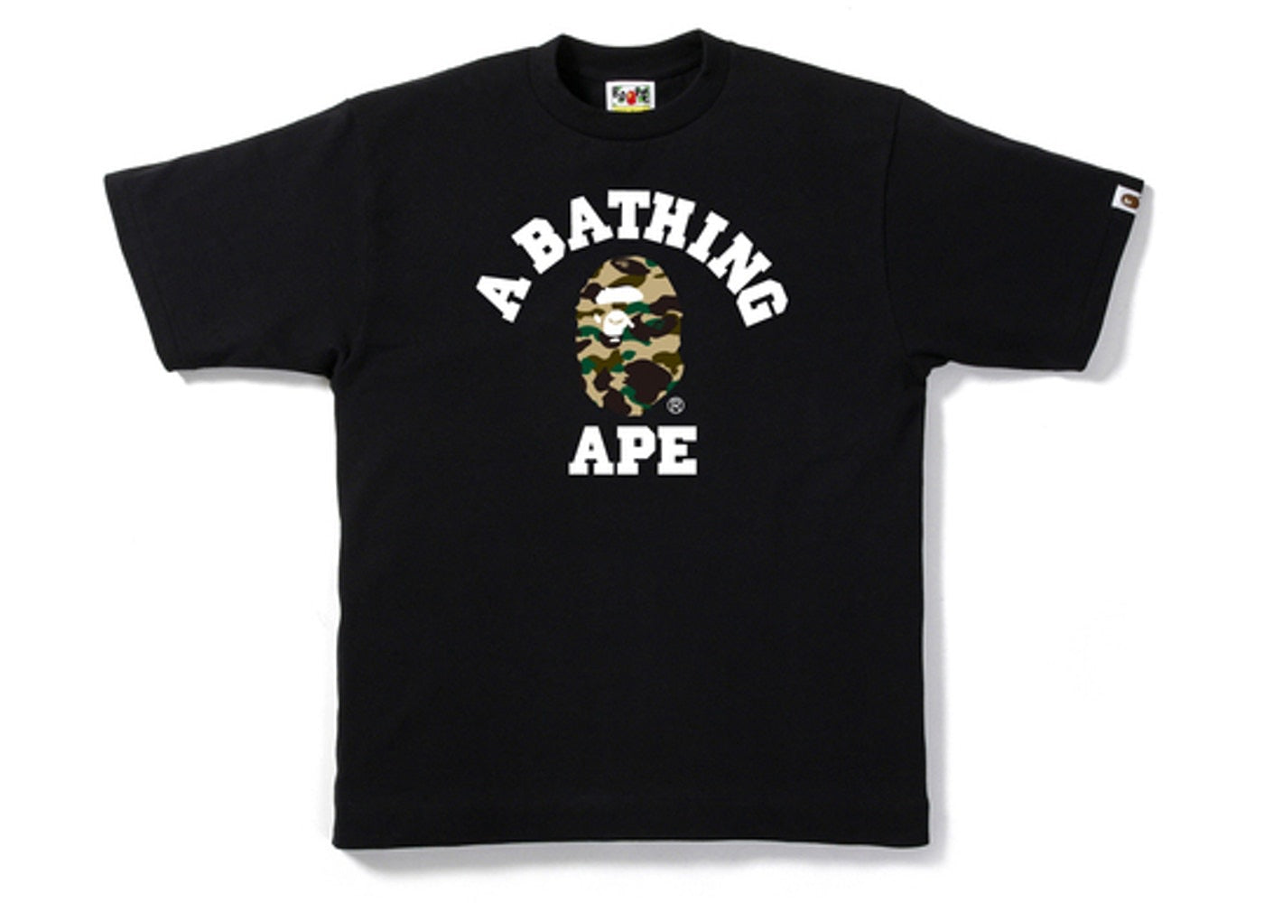 Bape yellow camo college tee