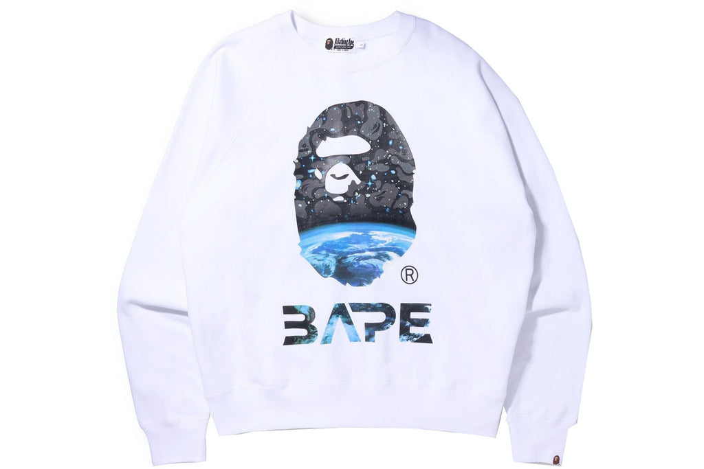 BAPE Space Camo Ape Head Loose Fit Crewneck