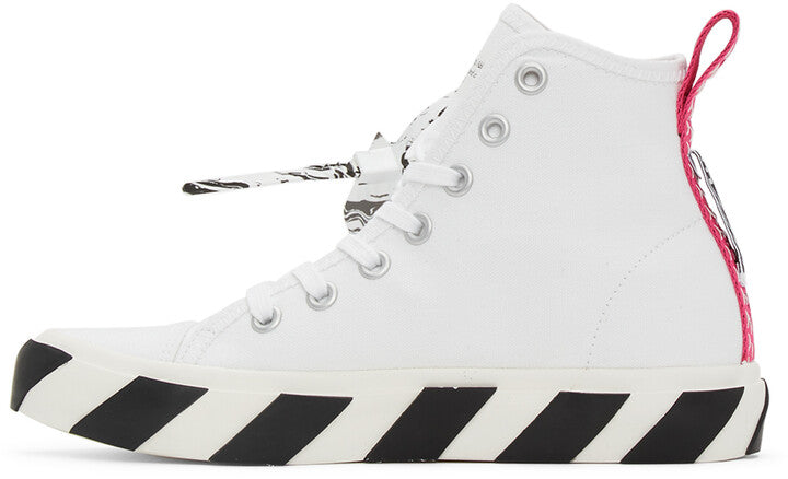 Off-White White & Black Vulcanized Mid-Top Sneakers