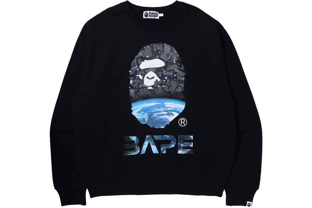 BAPE Space Camo Ape Head Loose Fit Crewneck